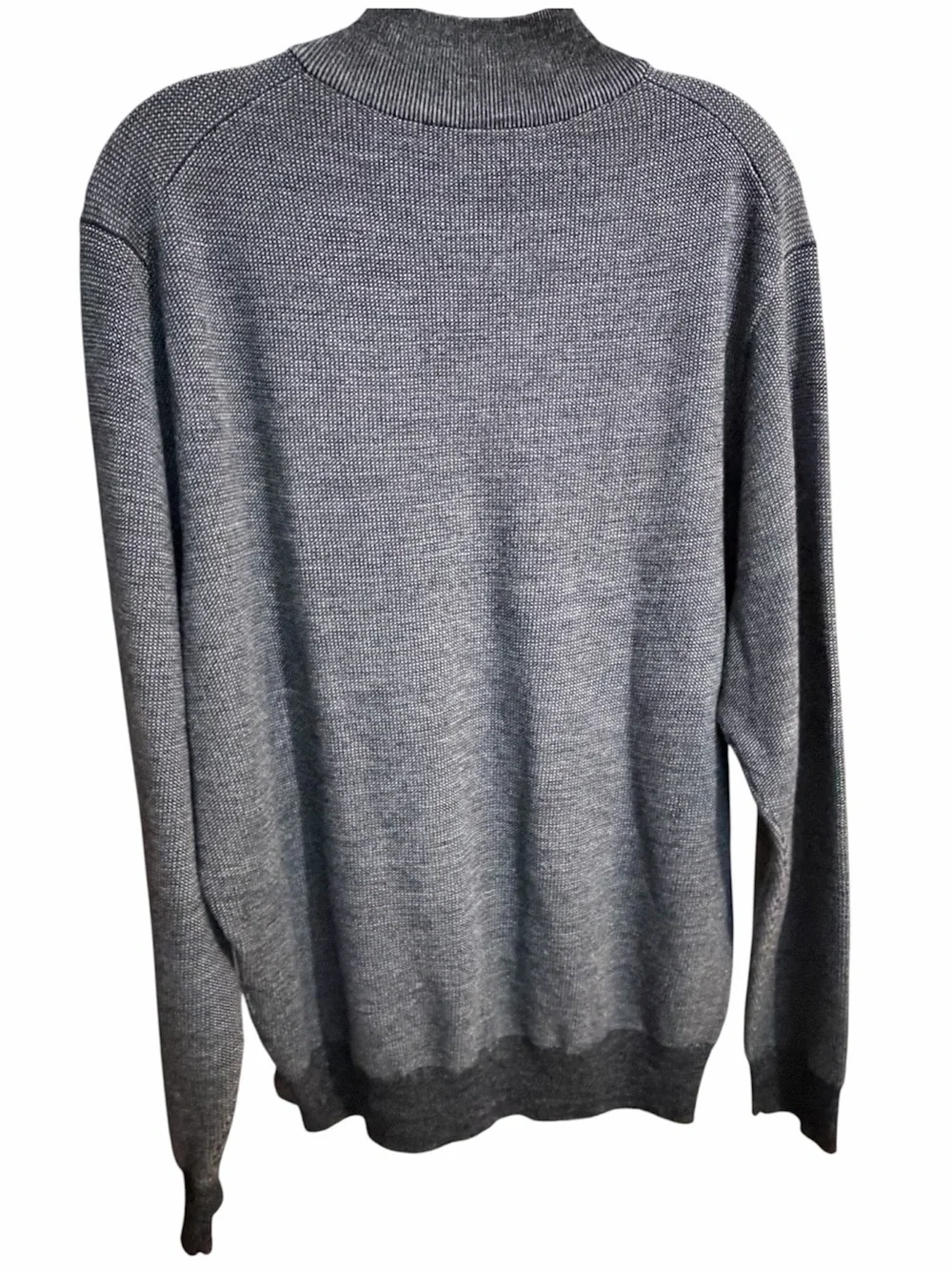 Peter Millar Men’s 100% Merino Wool 1/4 Zip Pullover Sweater Black Gray Large